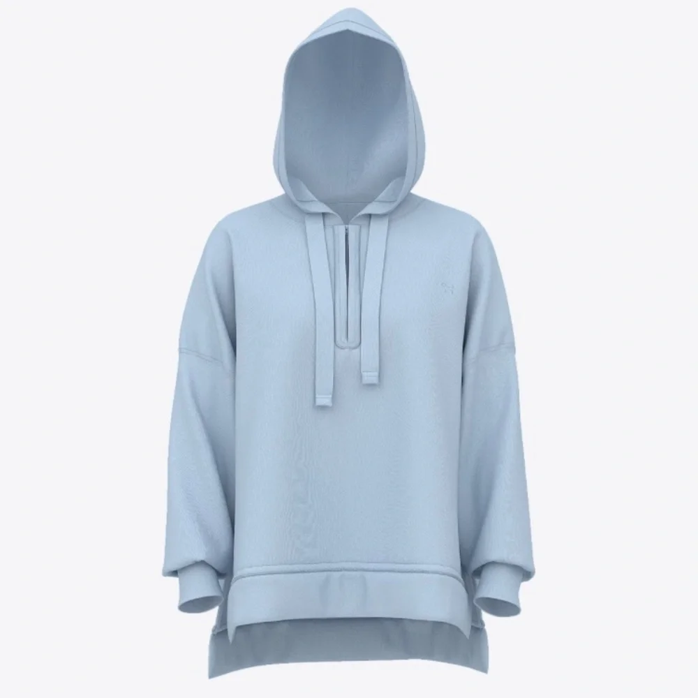 Victoria’s Secret Pink Icy Blue Campus Fleece Tunic Hoodie Top Sweatshirt - Picture 3 of 4